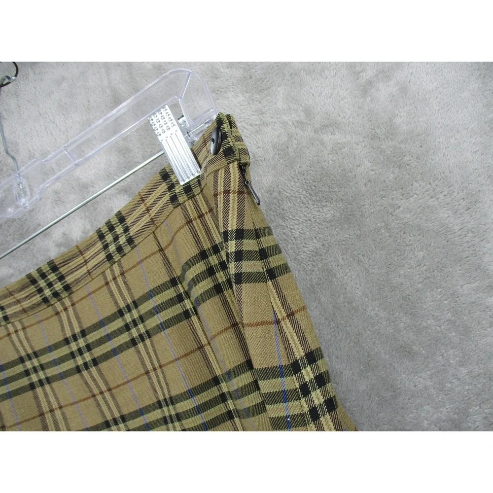 Vintage Rafaella Skirt Women 12 Plaid Wool Blend Maxi Fringe Straight Pencil Zip - Picture 5 of 8